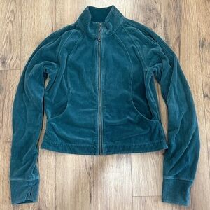 Lululemon Scuba Track Jacket Velvet Cord In Storm Teal Size 10